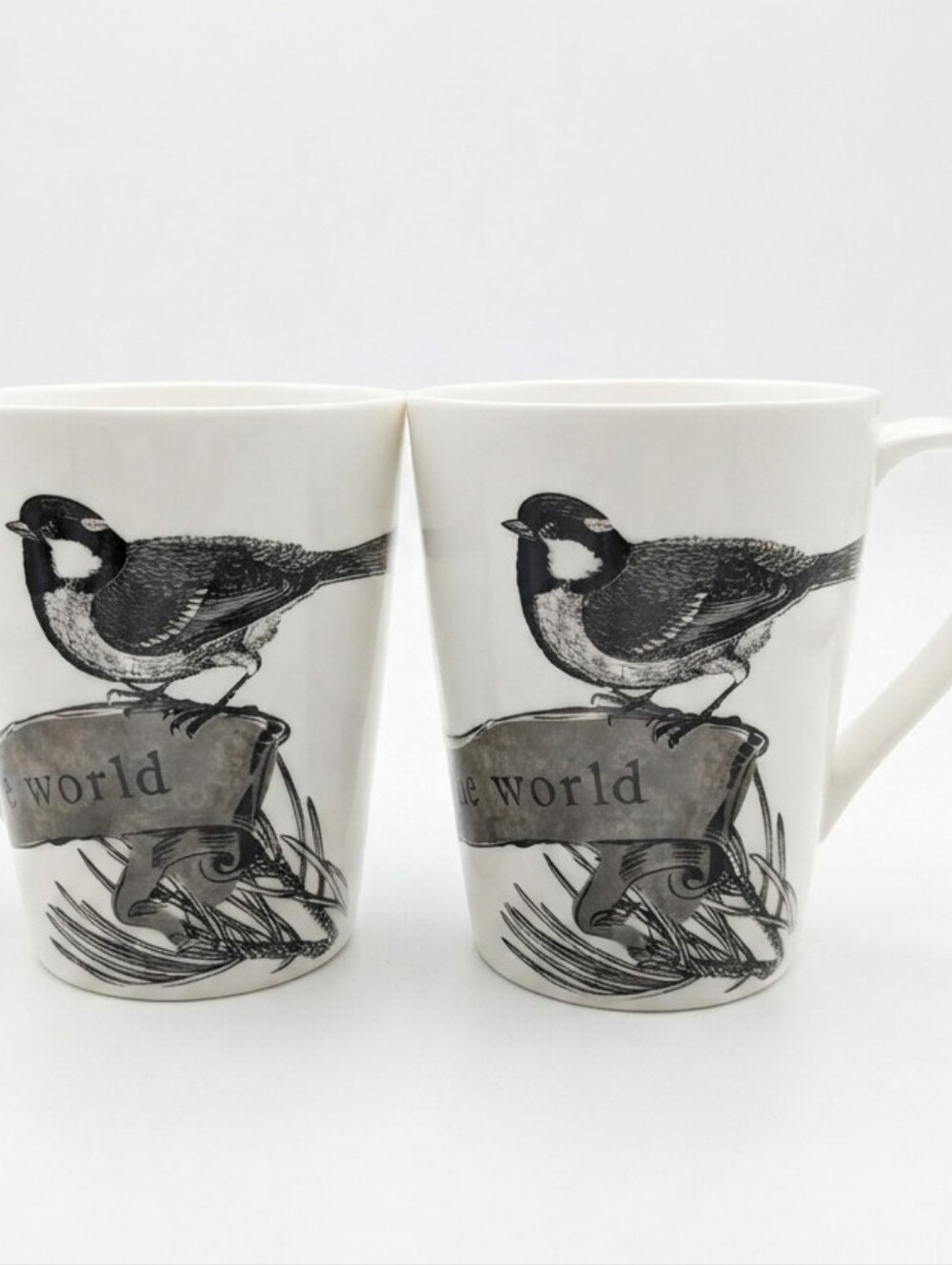 Joy to the World St. Nicholas Square Chickadee Mugs (Set of 2) Christmas Mug